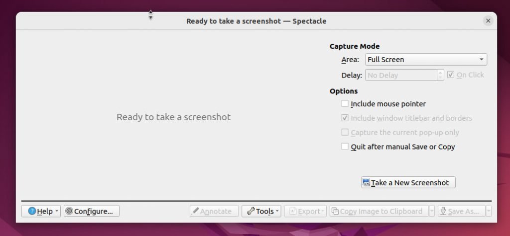 Spectacle Screenshot tool